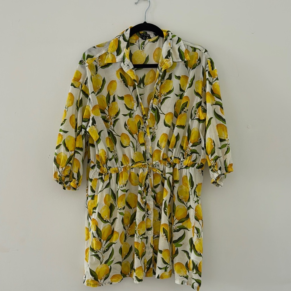 J.Crew Lemon Print Coverup